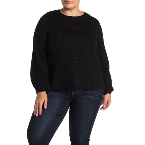 14th & Union Sweaters - 14th & Union Black Boatneck Popcorn Knit Sweater